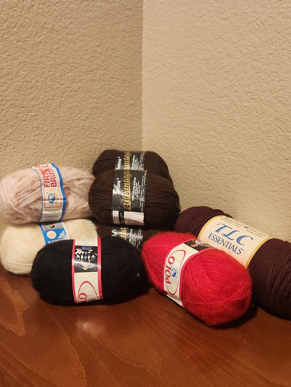 Assorted Yarn Bundle - Red, Black, Cream, Brown, Purple